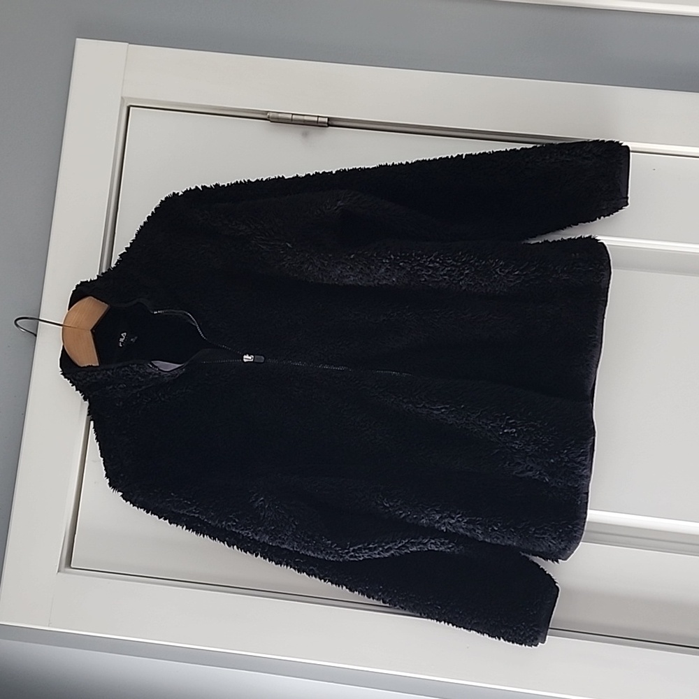 Fila Sport black faux fur jacket!